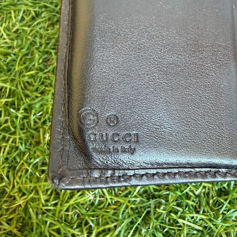 Gucci Guccissima Black Leather Bifold Wallet with Coin Pocket Made in Italy